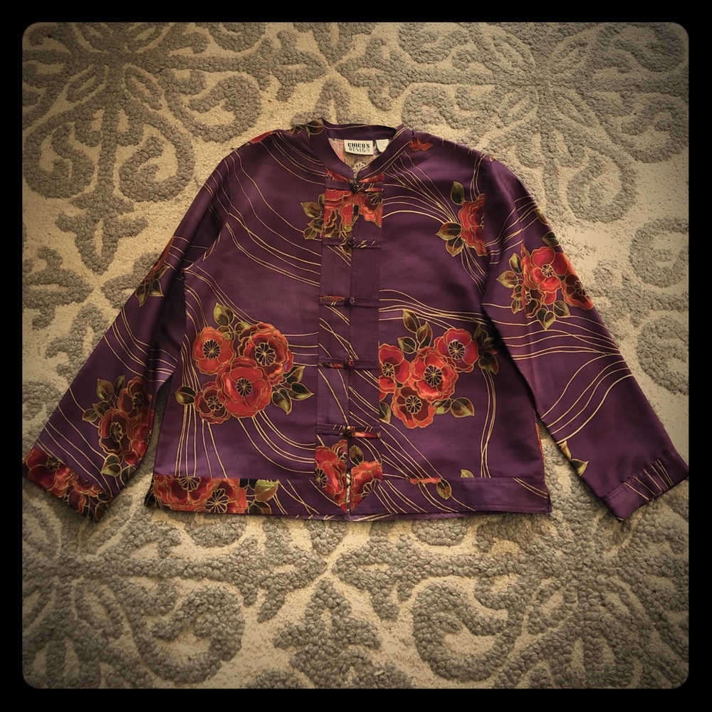 Chico’s Design Silk Kimono Size 1
